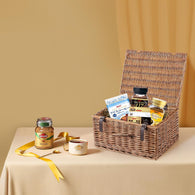 Natural Dyed Wicker Hampers With Lid-Caramel