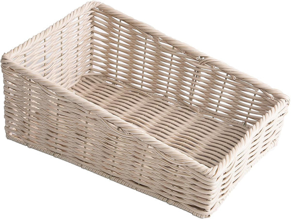 Natural Color Artificial Wicker Sloping Storage and Display Basket