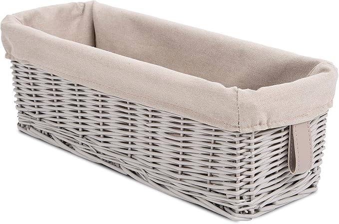Narrow Storage Basket with Lining