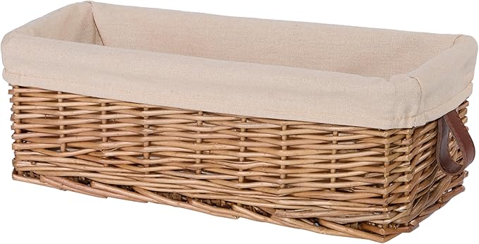 Narrow Storage Basket with Lining