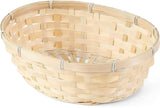 5 x Plain Woven Bamboo Bread Basket Serving Basket