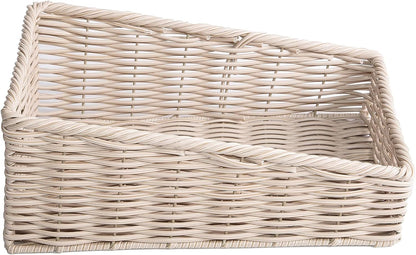 Beige Wicker-Style Display Basket