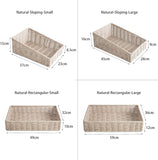 Natural Color Artificial Wicker Sloping Storage and Display Basket
