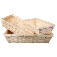 10 x Bamboo Natural Color Wicker Bread Basket Storage Hamper Display Tray (Small)