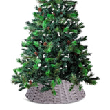 Faux Wicker Christmas Tree Skirt Xmas Tree Stand Cover Xmas Tree Base Decoration Basket