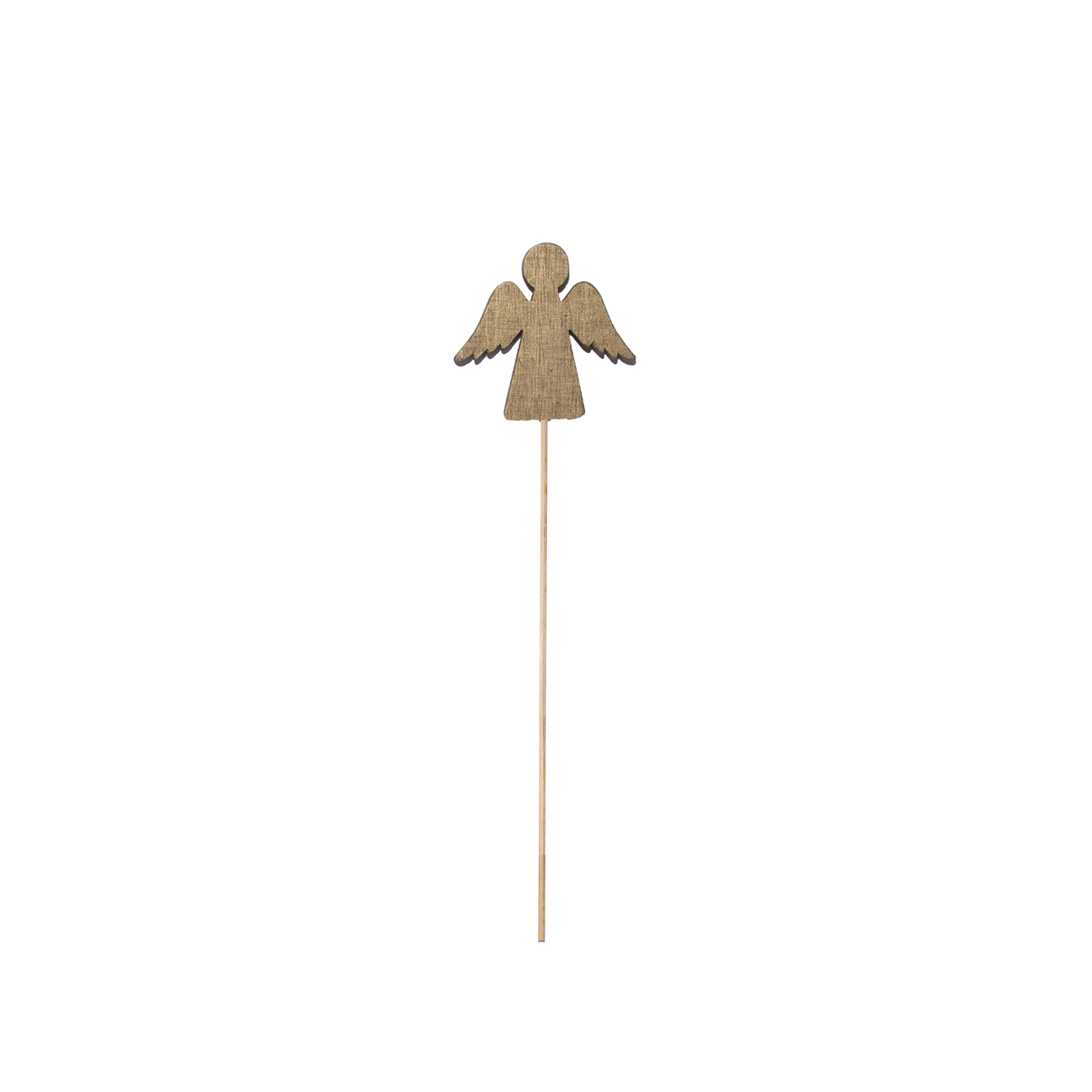 Set 10 Wooden Angel Stick Decorations - Gold / Red / White