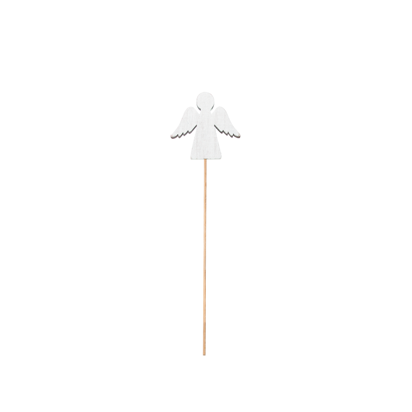 Set 10 Wooden Angel Stick Decorations - Gold / Red / White