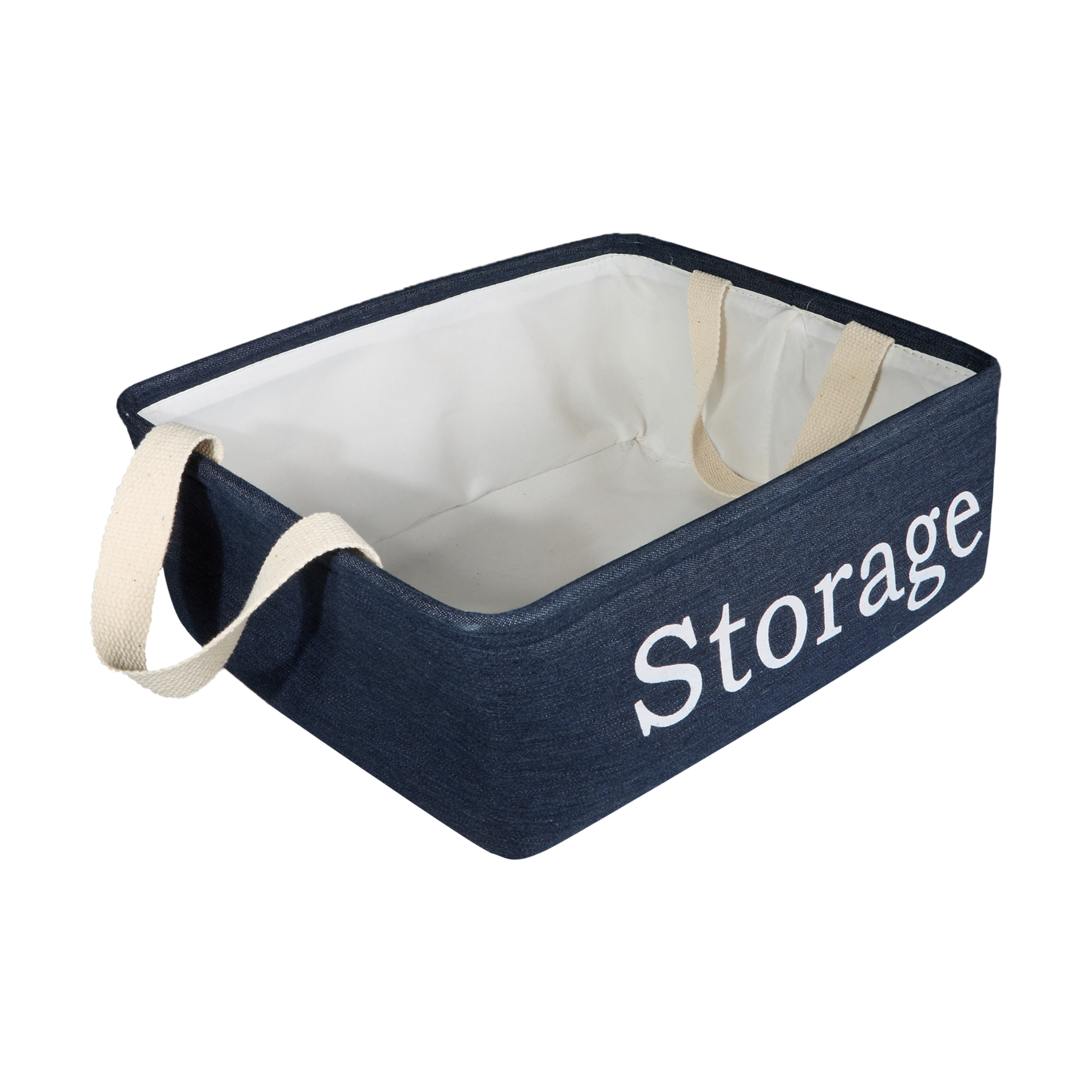 Canvas Storage Basket with Lining Set 2