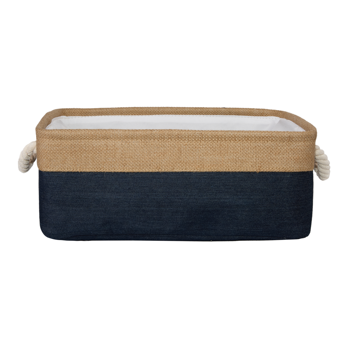 Two-Tone Canvas Storage Basket with Lining Set 2