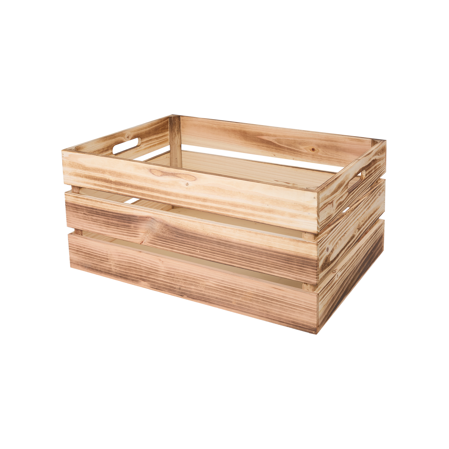 Unvarnished Slatted Wooden Crate
