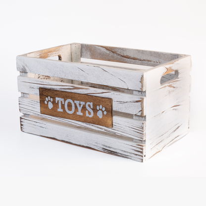 Vintage Dog Toy Storage Box Wooden Crate