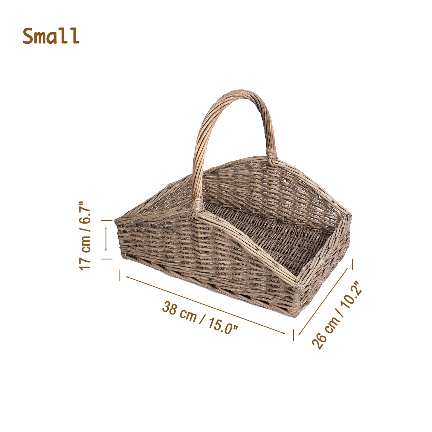Antique Wash Open Ended Wicker Log Basket – Short Version - 2 Sizes