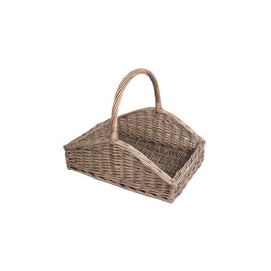 Antique Wash Open Ended Wicker Log Basket – Short Version - 2 Sizes