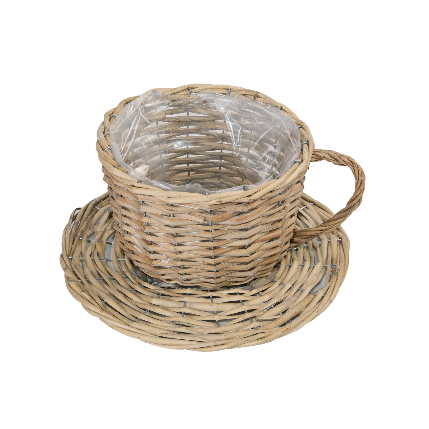 wicker cup and saucer planter Antique Wash Tea Cup Basket Planter – Wickerfield