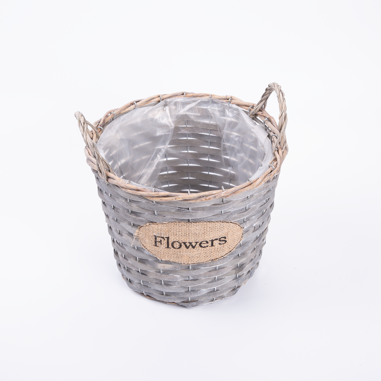 Antique Wash Wicker Basket Planter with Plastic Lining - 3 Sizes