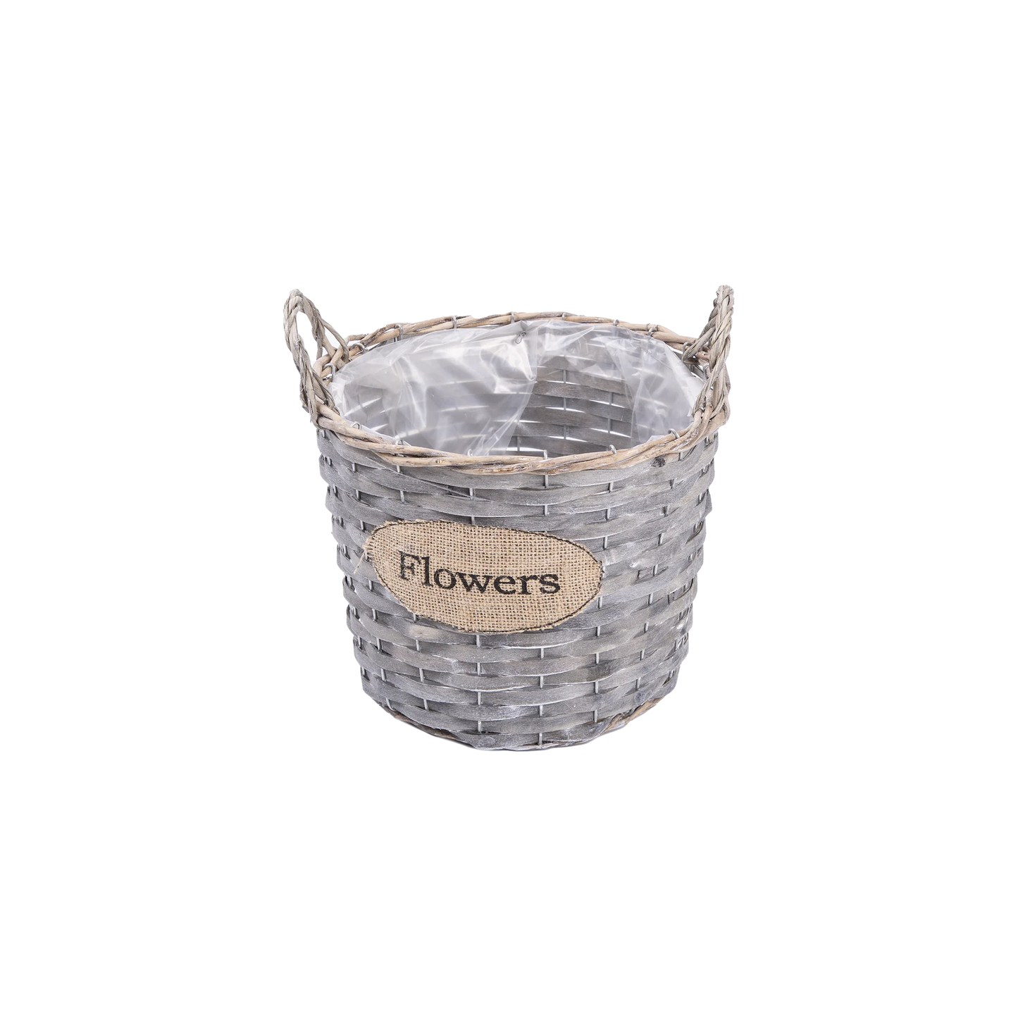 Antique Wash Wicker Basket Planter with Plastic Lining - 3 Sizes