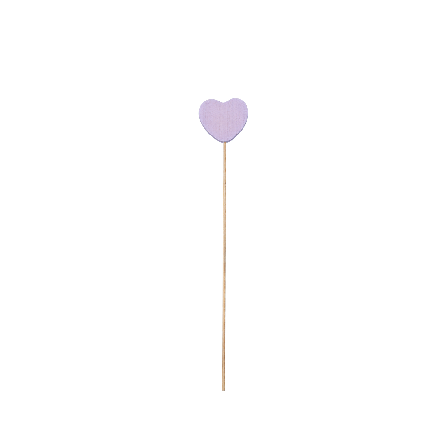 Set 10 Wooden Heart Stick Decorations - Blue / Pink / Purple / Red