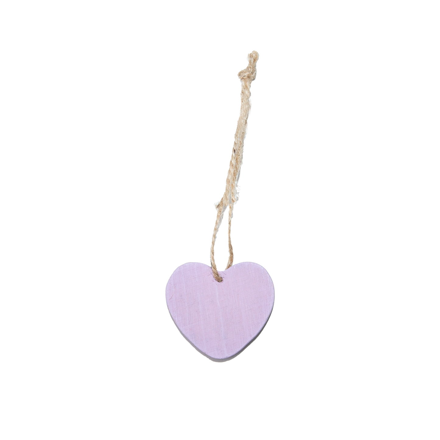 Set 10 Hanging Wooden Heart Decorations - White / Purple / Red
