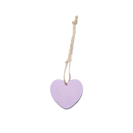 Set 10 Hanging Wooden Heart Decorations