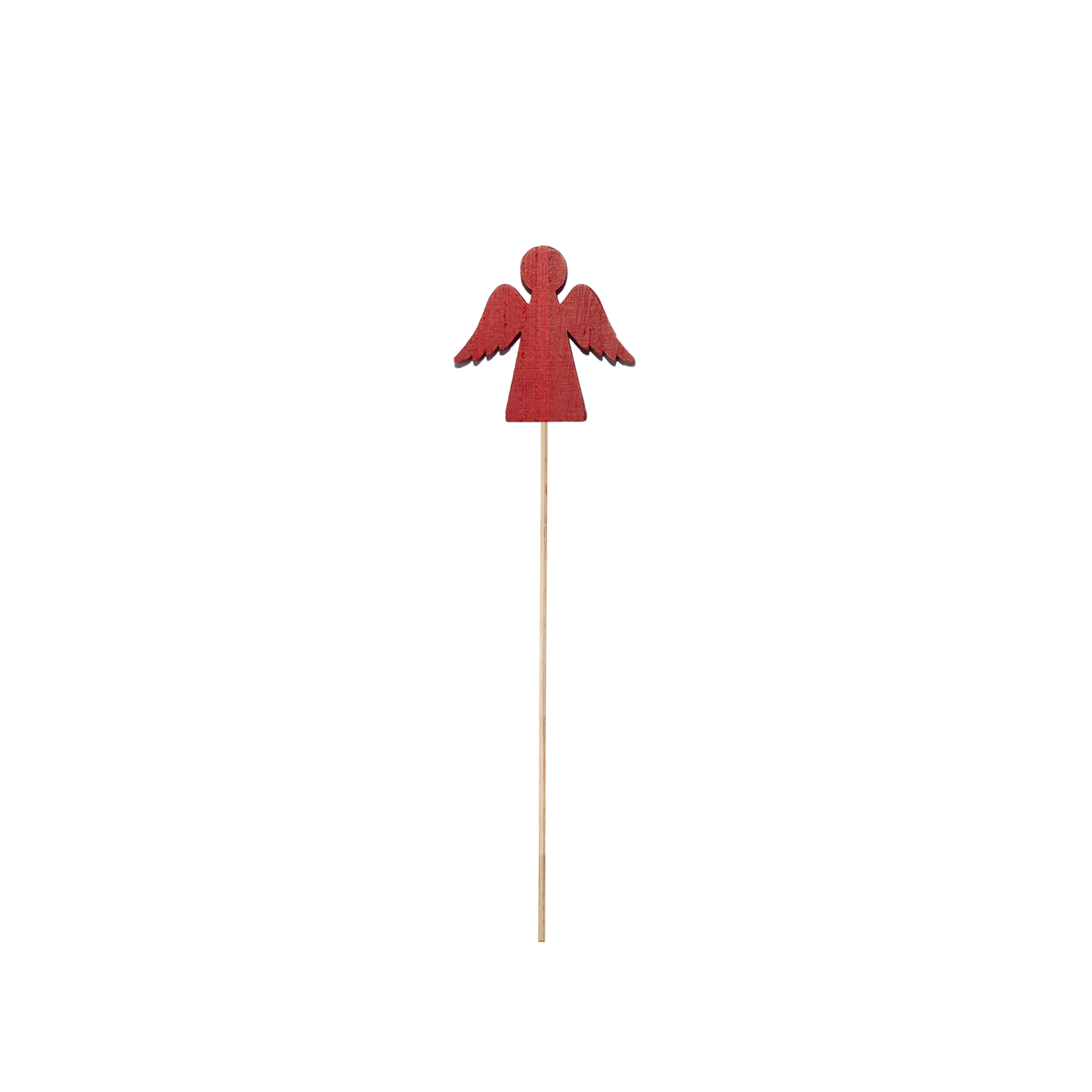 Set 10 Wooden Angel Stick Decorations - Gold / Red / White