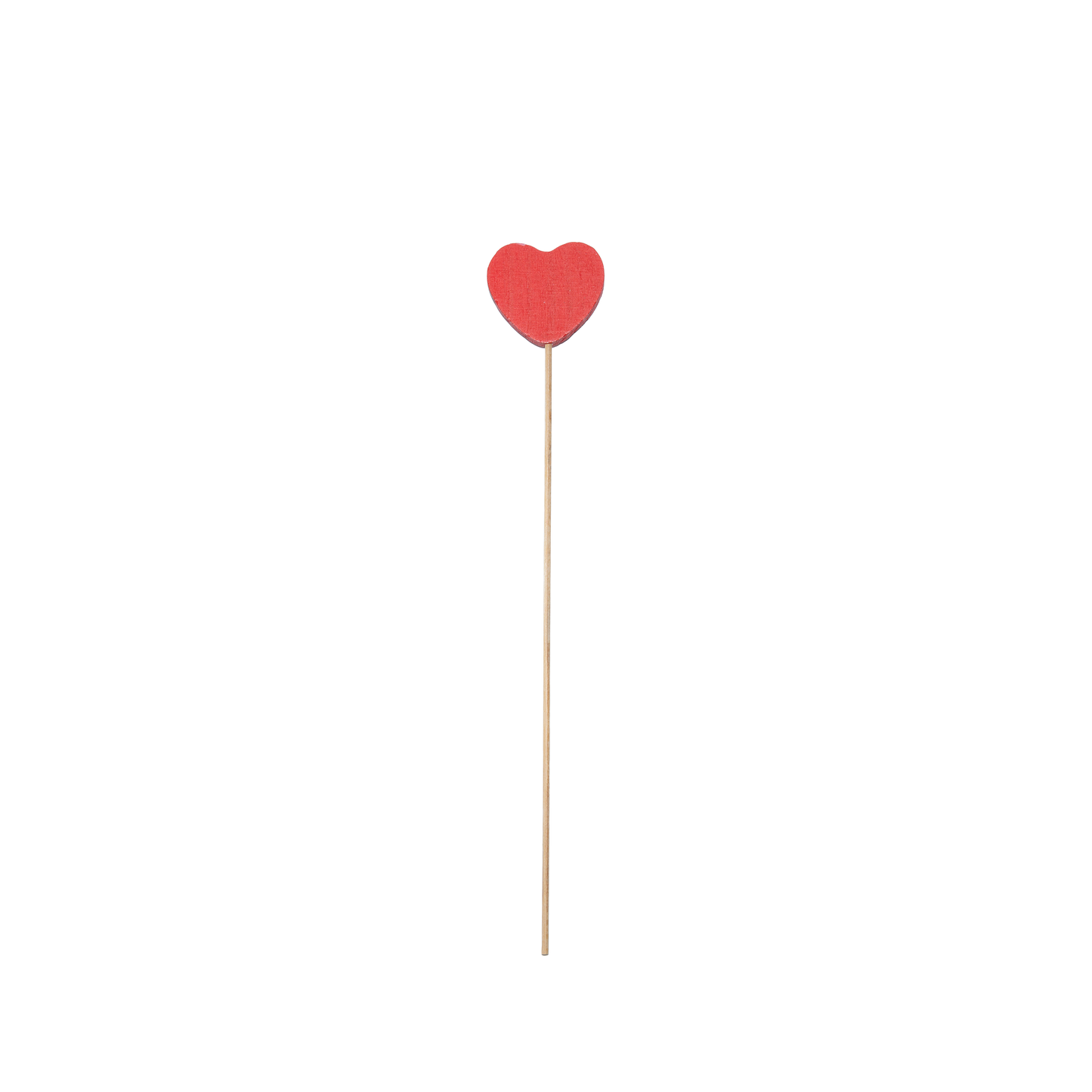 Set 10 Wooden Heart Stick Decorations - Blue / Pink / Purple / Red