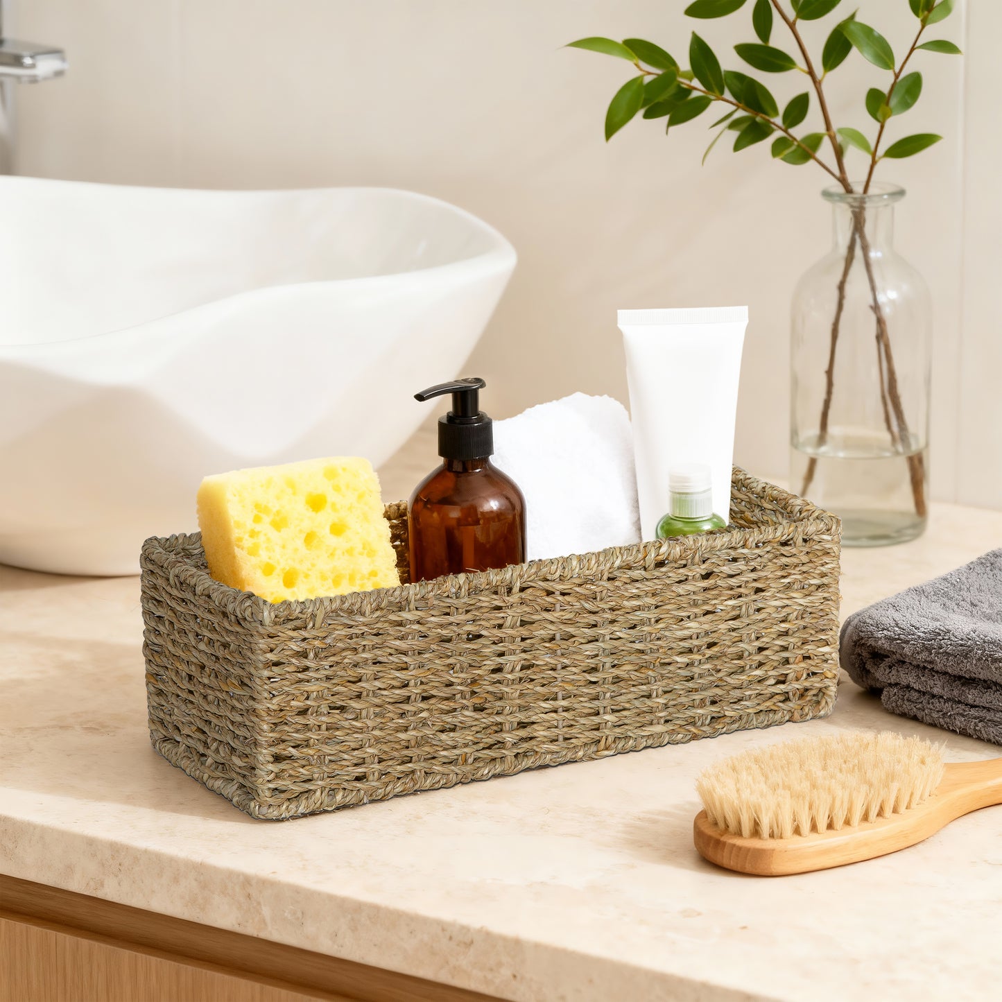 Narrow Seagrass Storage Basket