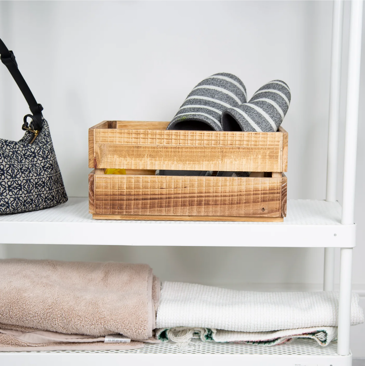 Burnt Finish Wooden Crate Display Trough - 2 Sizes