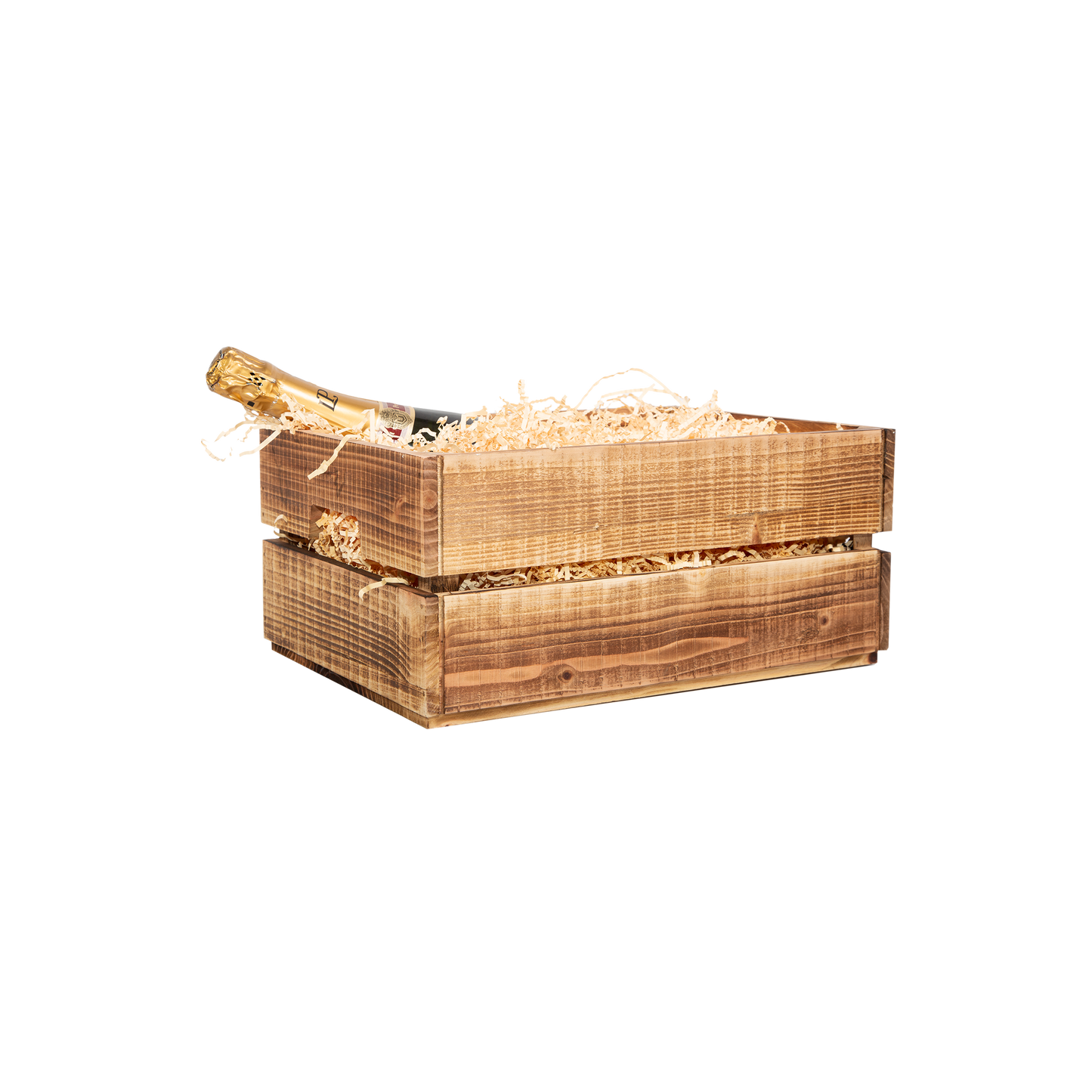 Burnt Finish Wooden Crate Display Trough - 2 Sizes