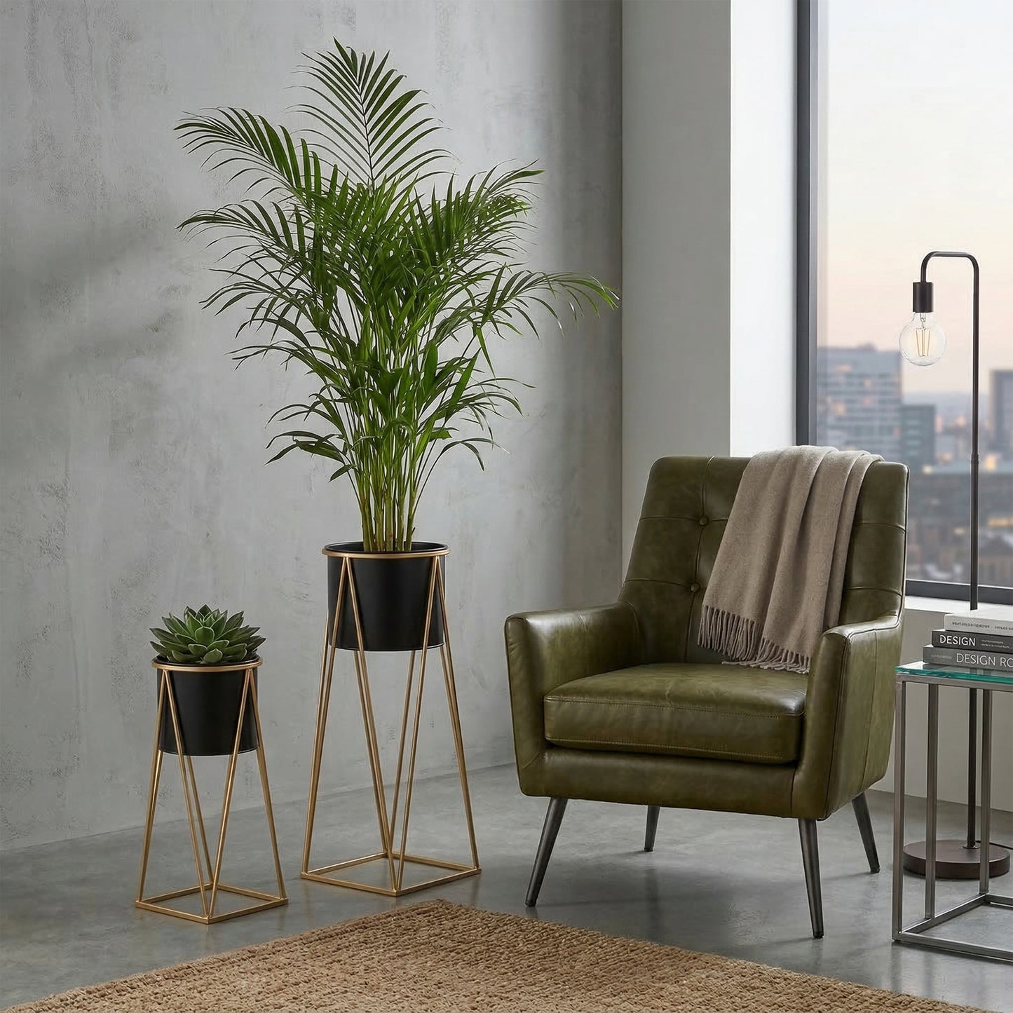 Black Metal Planter with Stand - 2 Sizes
