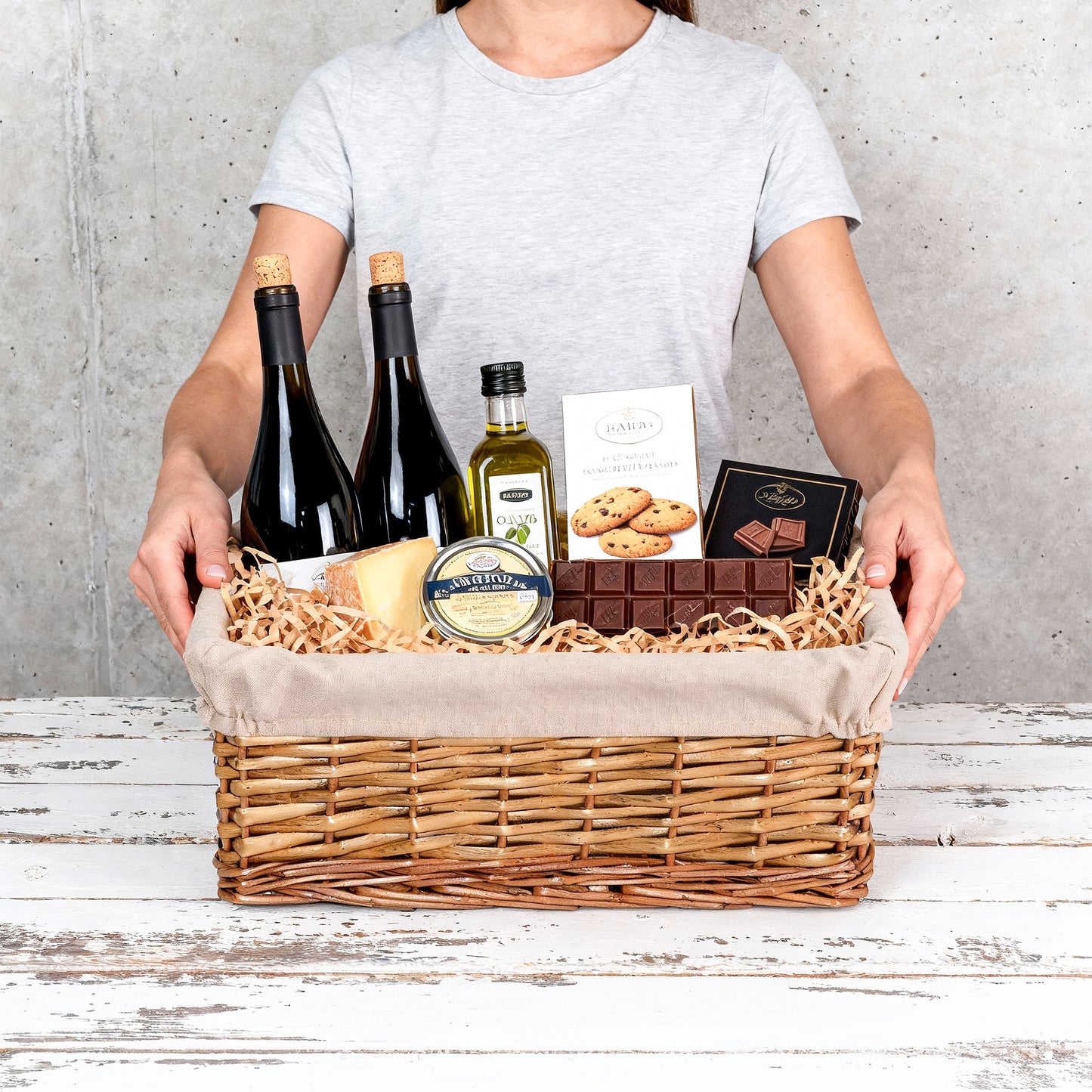 Double Steamed Wicker Storage Basket with Lining - 3 Sizes