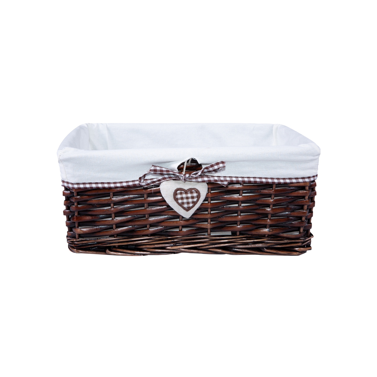 Brown Wicker Storage Basket with Lining - 3 Sizes