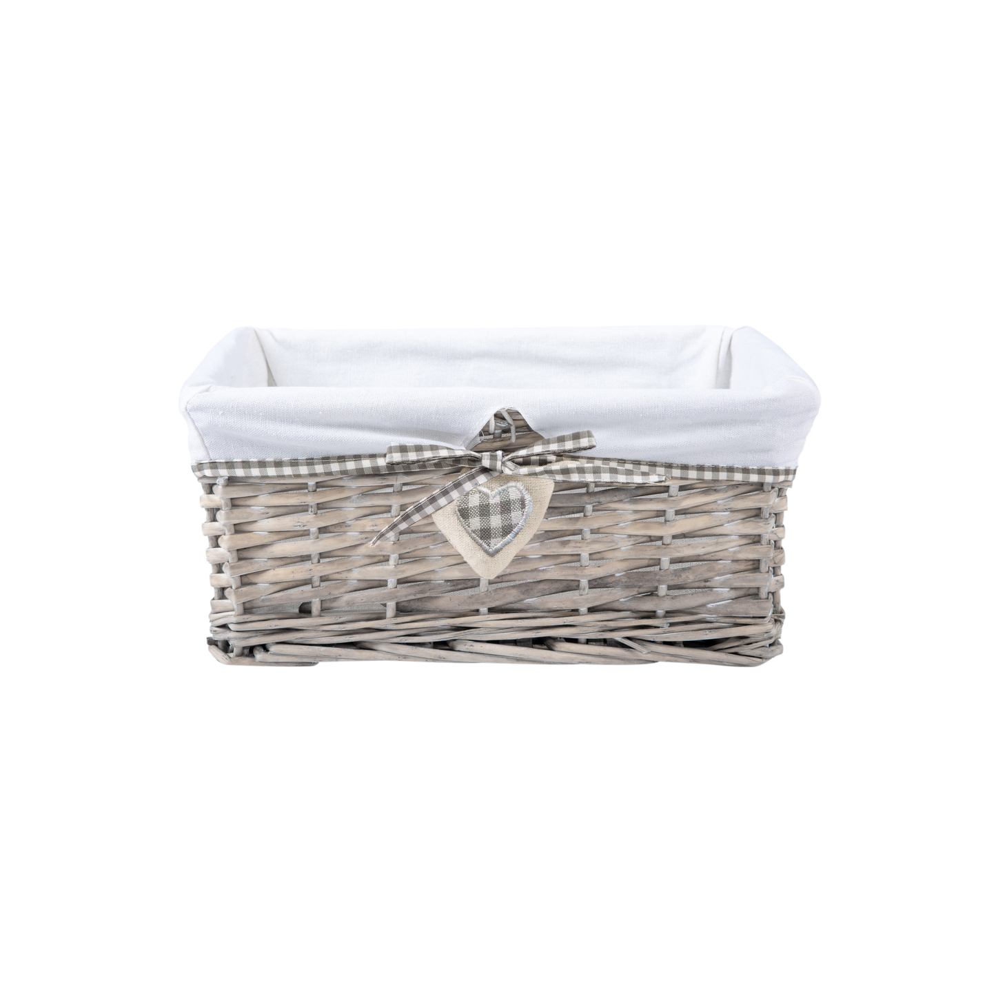 Antique Wash Wicker Storage Basket with Lining - 3 Sizes