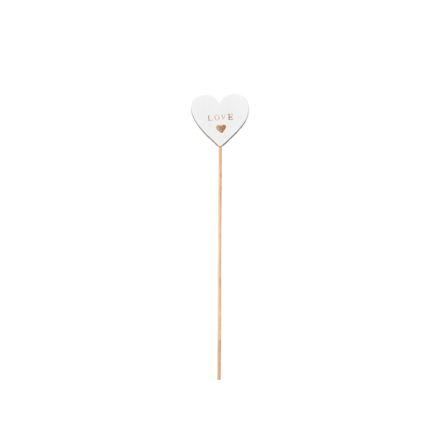 Set 10 LOVE Featured Wooden Heart Stick Decorations