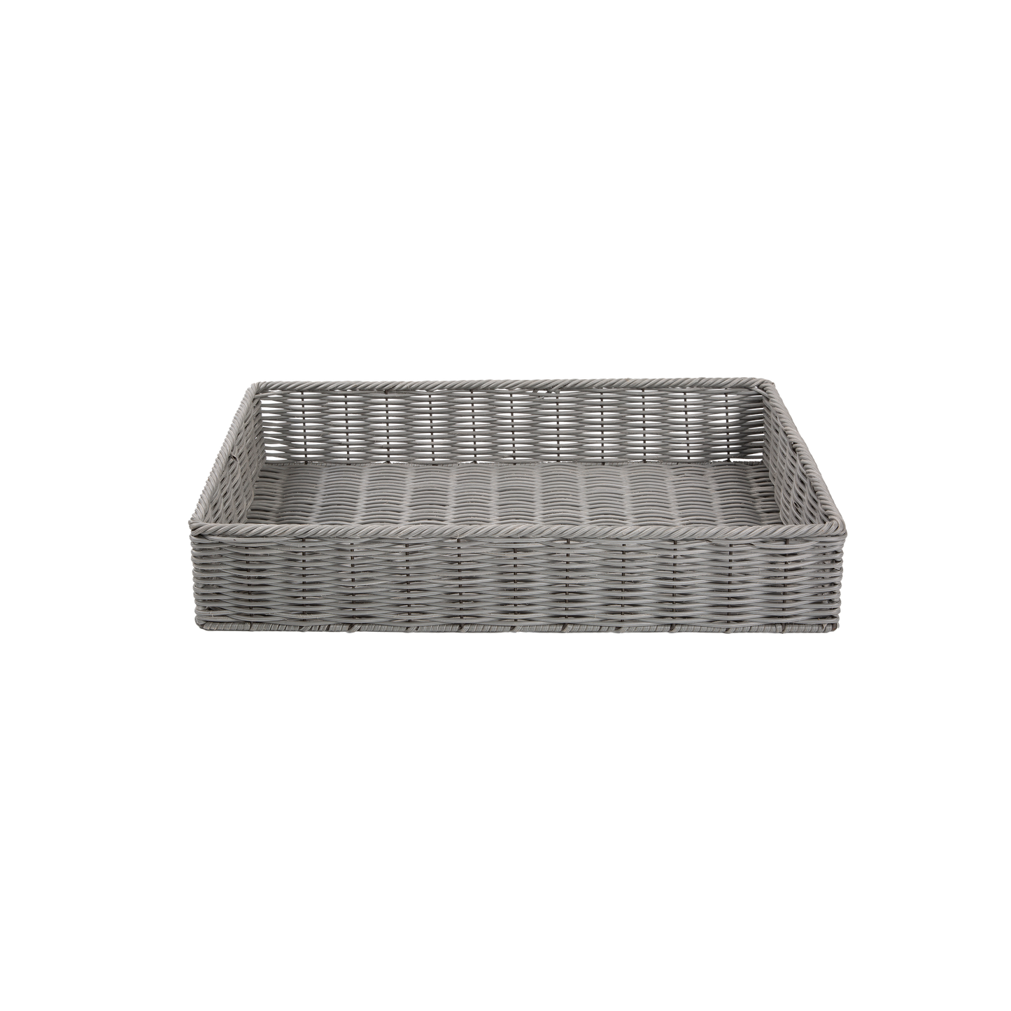 Grey Wicker-Style Storage Basket Tray - 2 Sizes