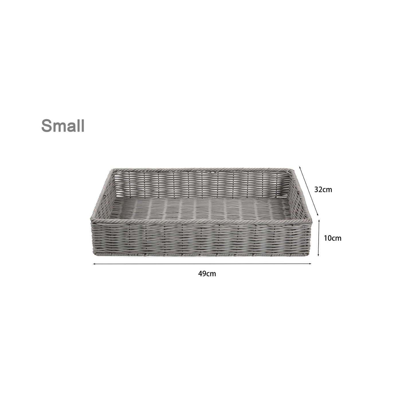 Grey Wicker-Style Storage Basket Tray - 2 Sizes