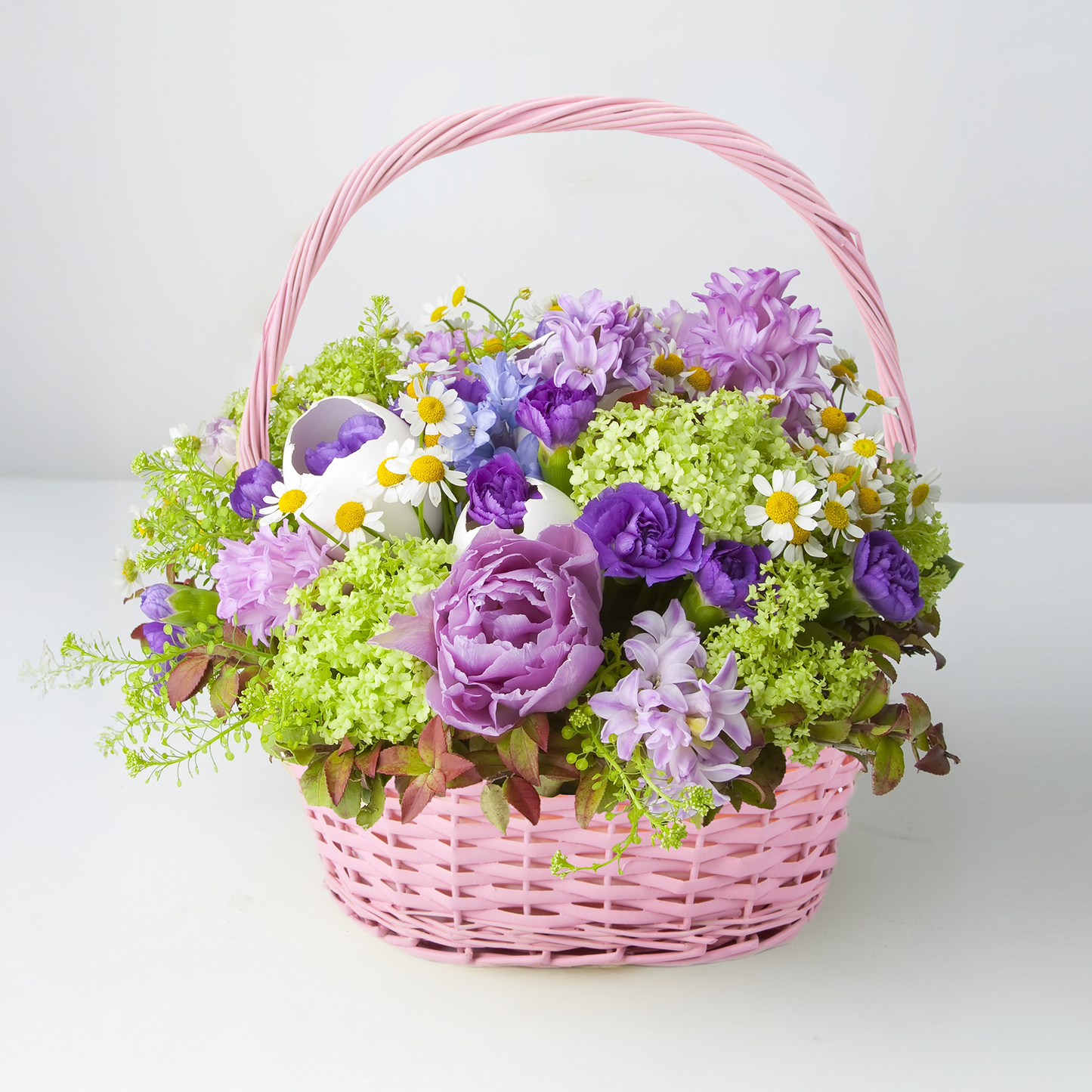 Pink Wicker Flower Girl Shopper Basket