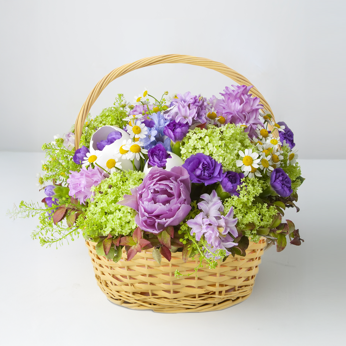 Yellow Wicker Flower Girl Shopper Basket