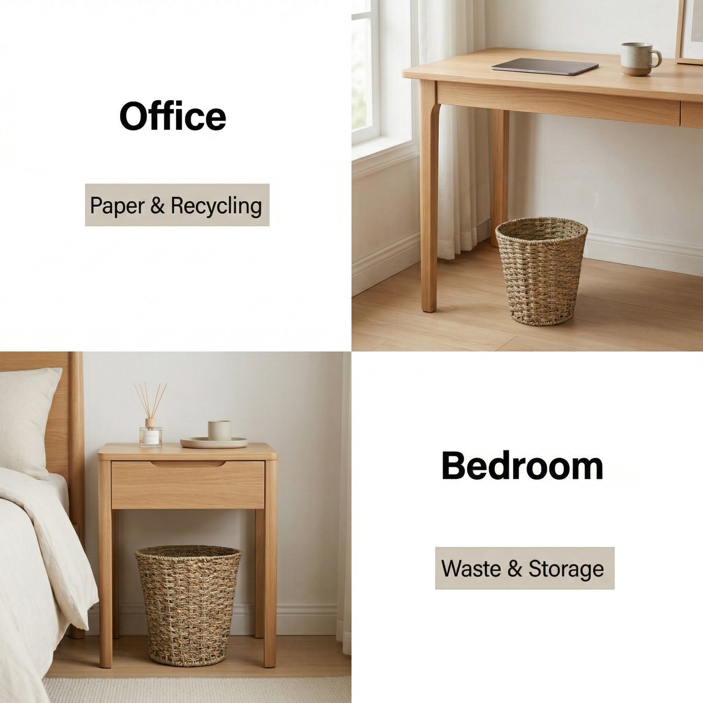 Seagrass Waste Paper Bin