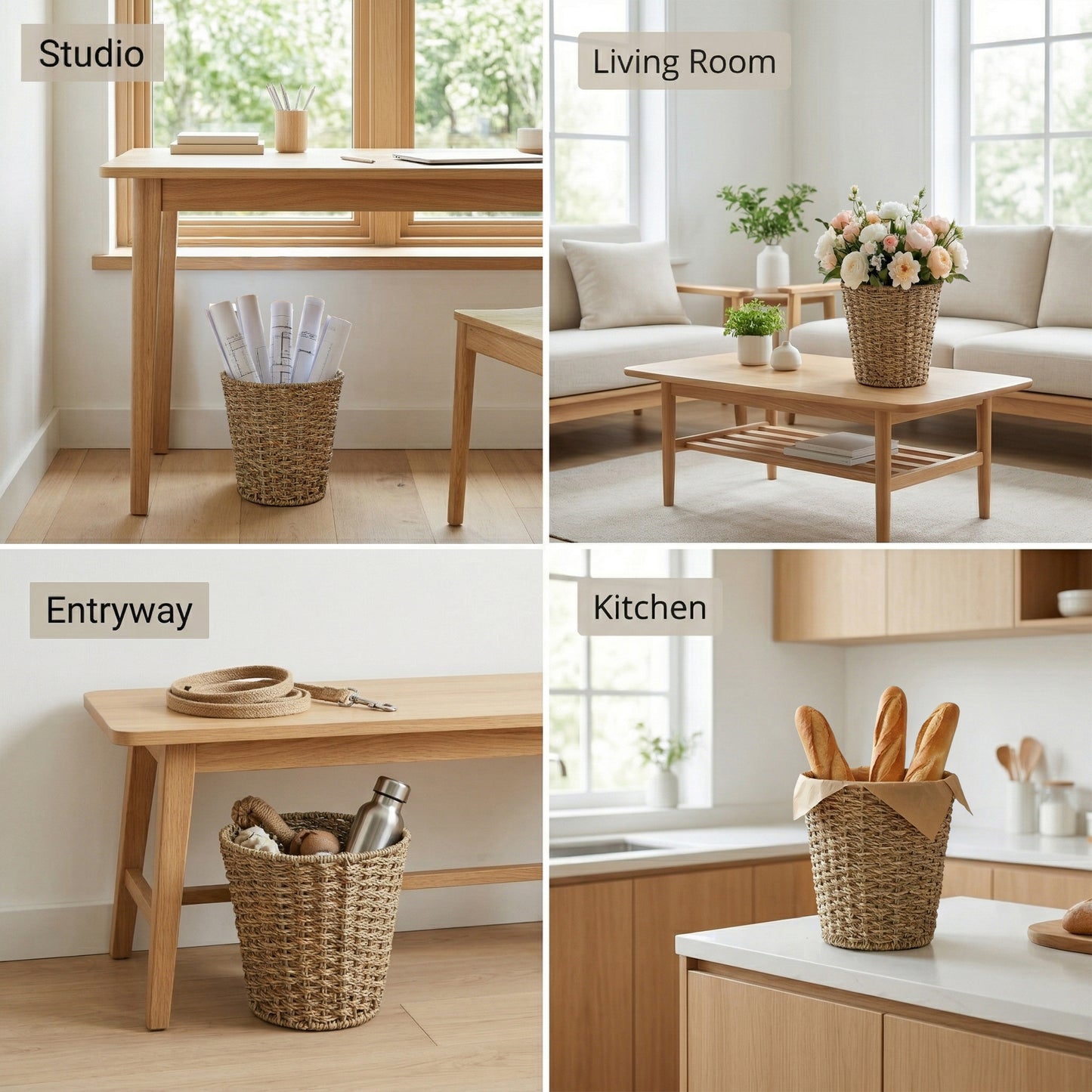 Seagrass Waste Paper Bin