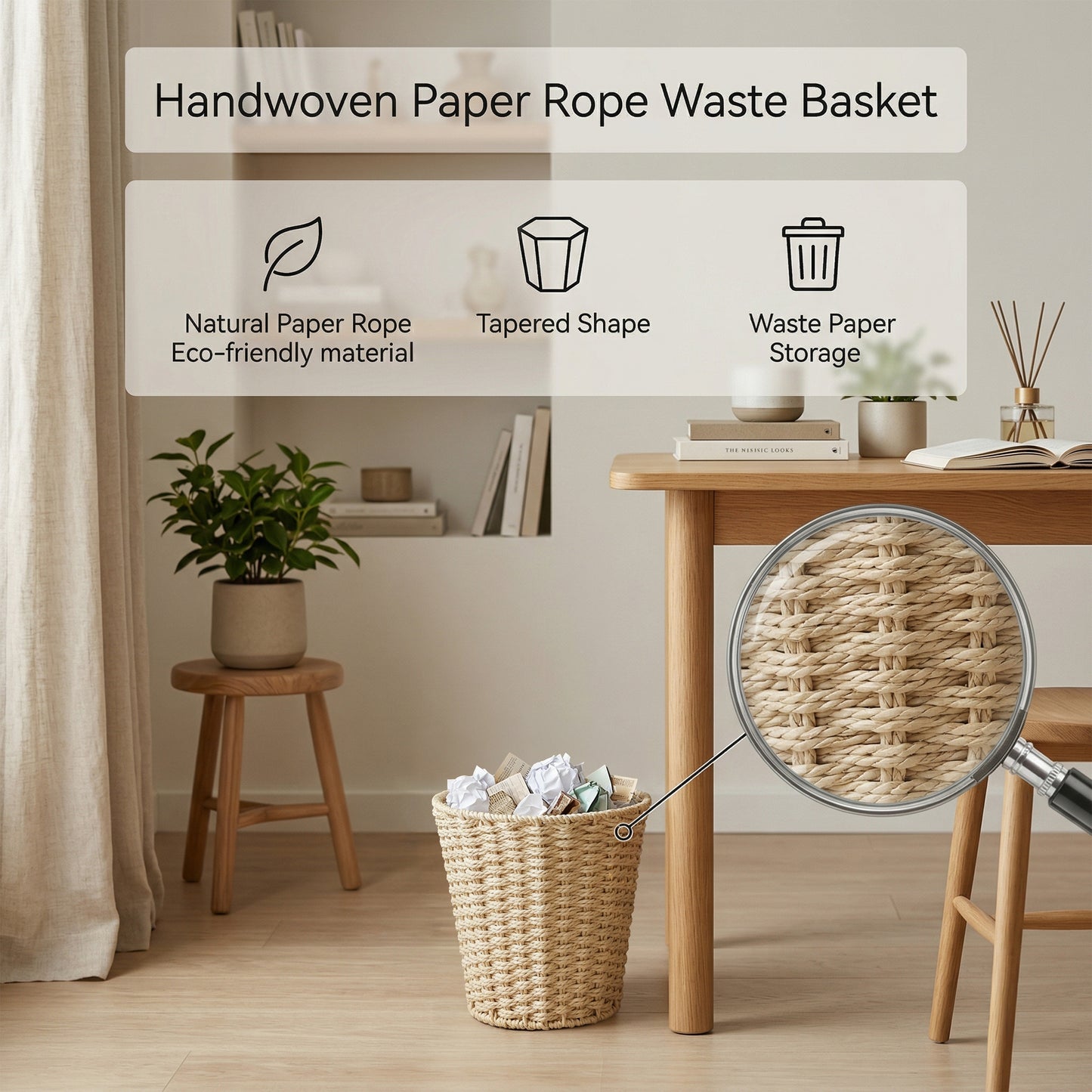 Paper Rope Waste Paper Bin