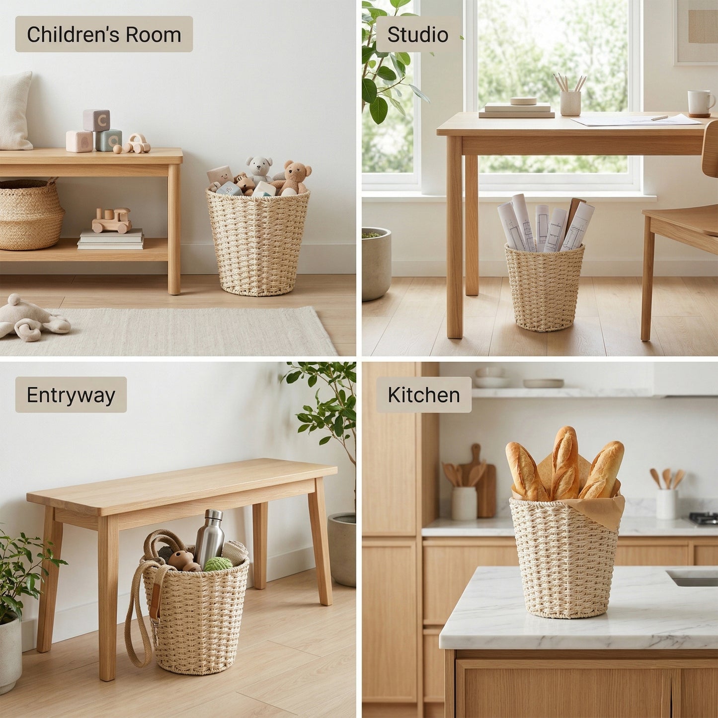 Paper Rope Waste Paper Bin