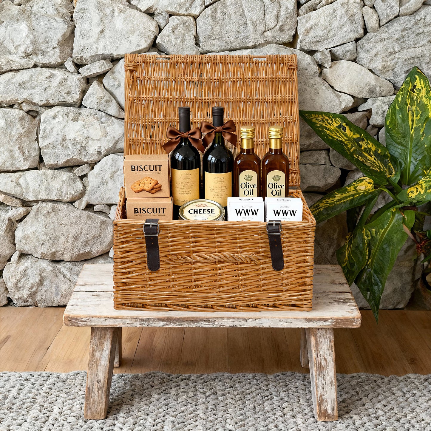 Light Steamed Wicker Storage Hamper Basket - 3 Sizes