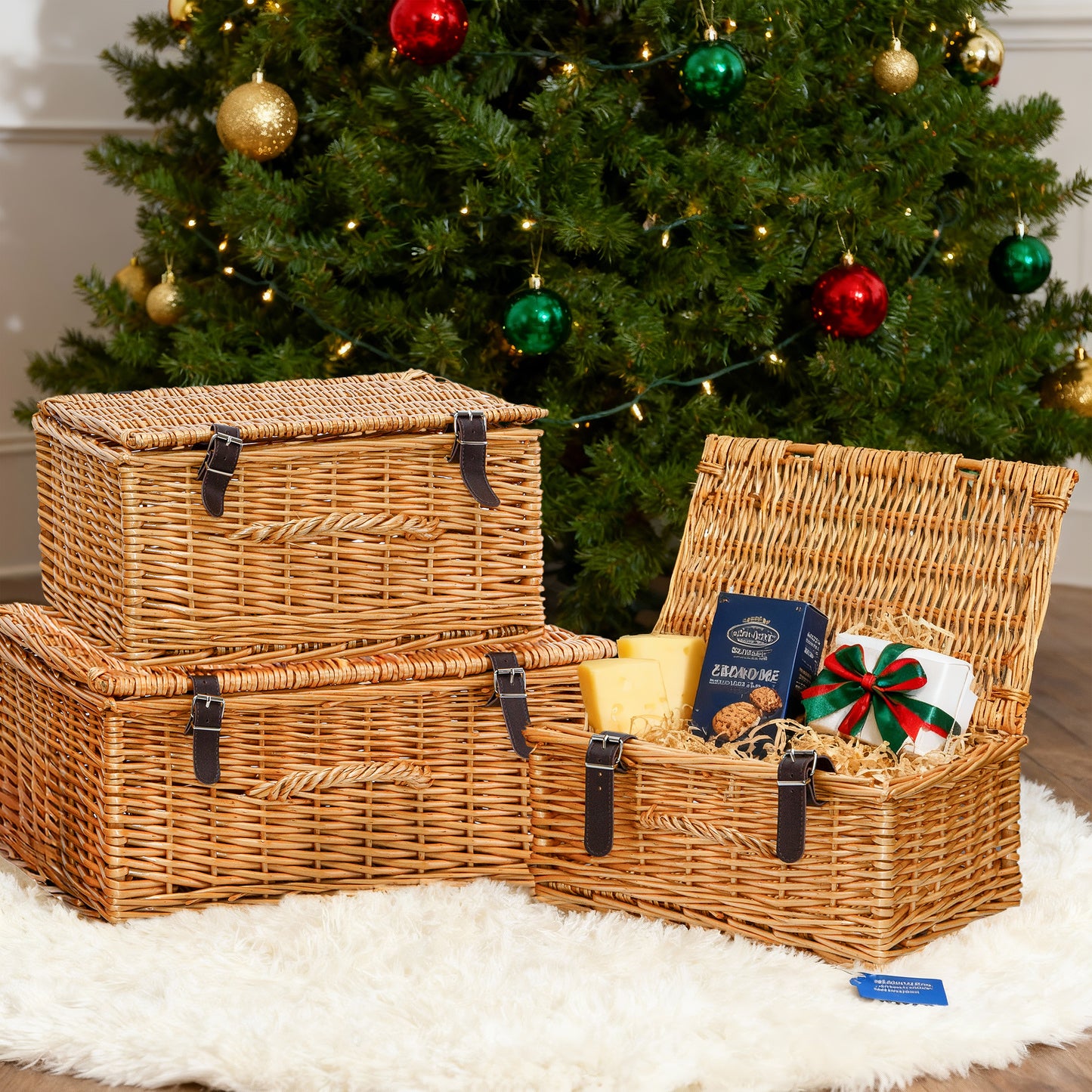 Light Steamed Wicker Storage Hamper Basket - 3 Sizes