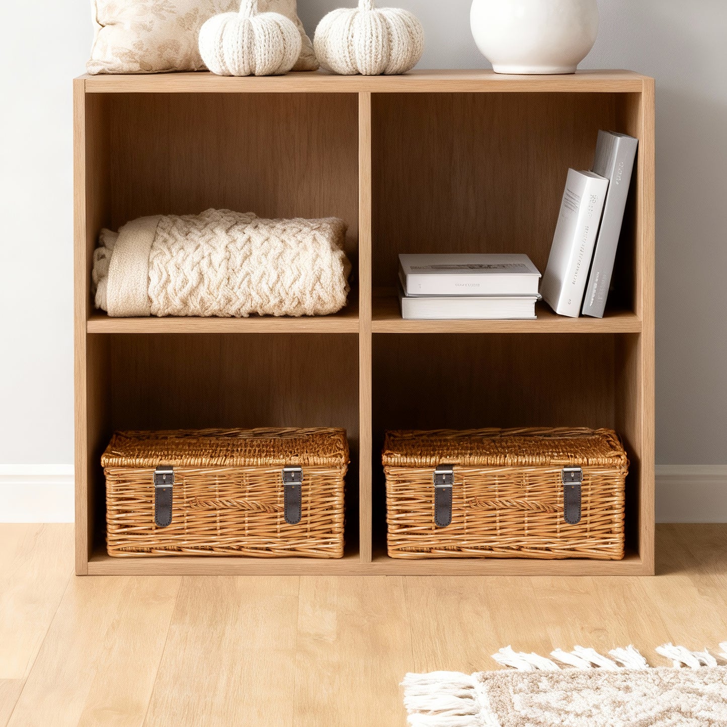 Light Steamed Wicker Storage Hamper Basket - 3 Sizes