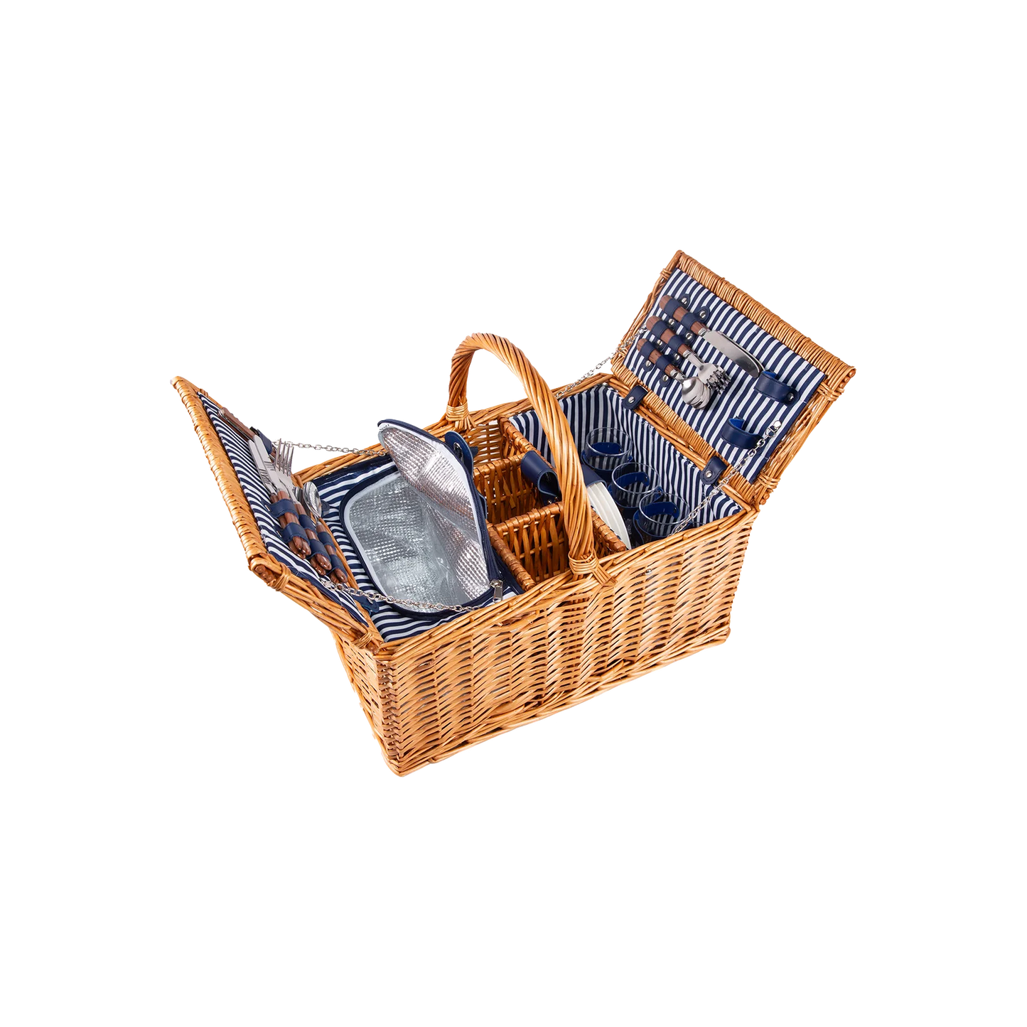 4 Person Double Lidded Wicker Picnic Hamper