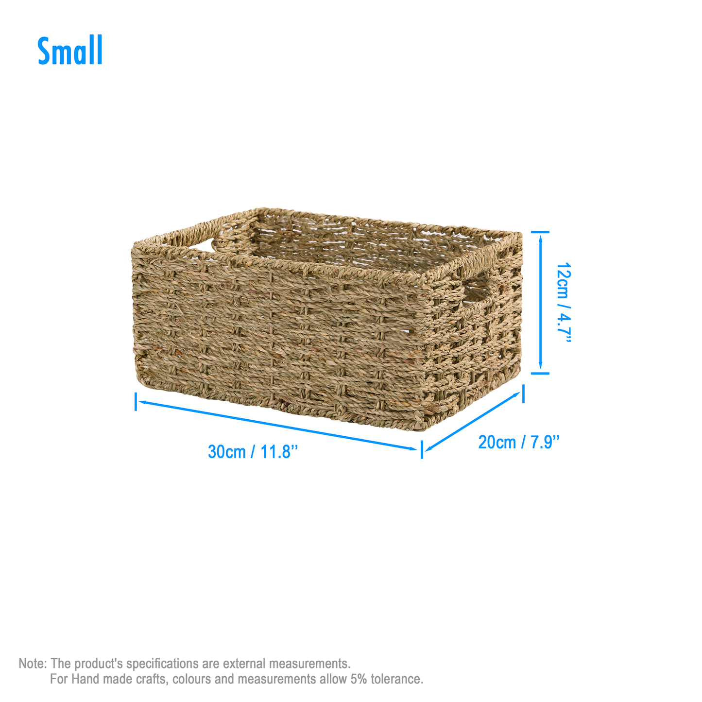 Seagrass Storage Basket with Handle - 2 Sizes