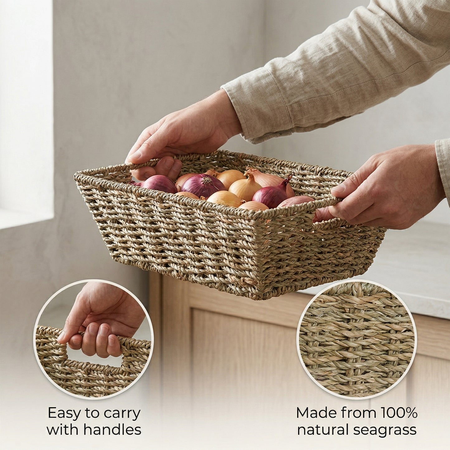 Seagrass Woven Storage Hamper Basket