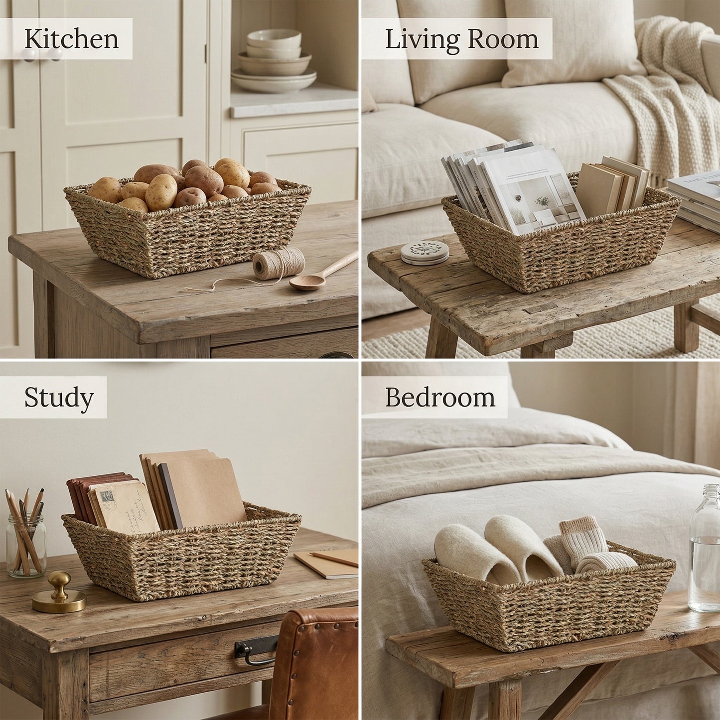 Seagrass Woven Storage Hamper Basket