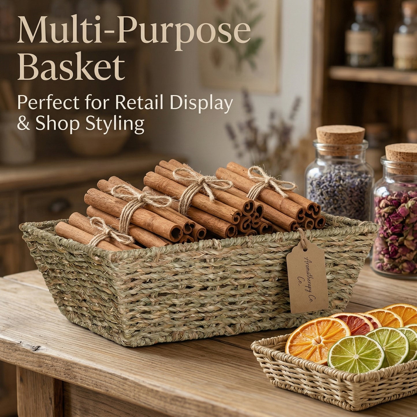 Seagrass Woven Storage Hamper Basket