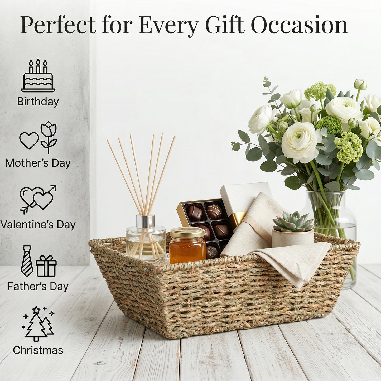 Seagrass Woven Storage Hamper Basket